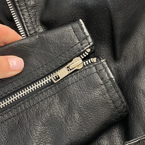 PROTECH Leather Apparel Vintage Black Leather Motorcycle Jacket Size 10 - Picture 15 of 15